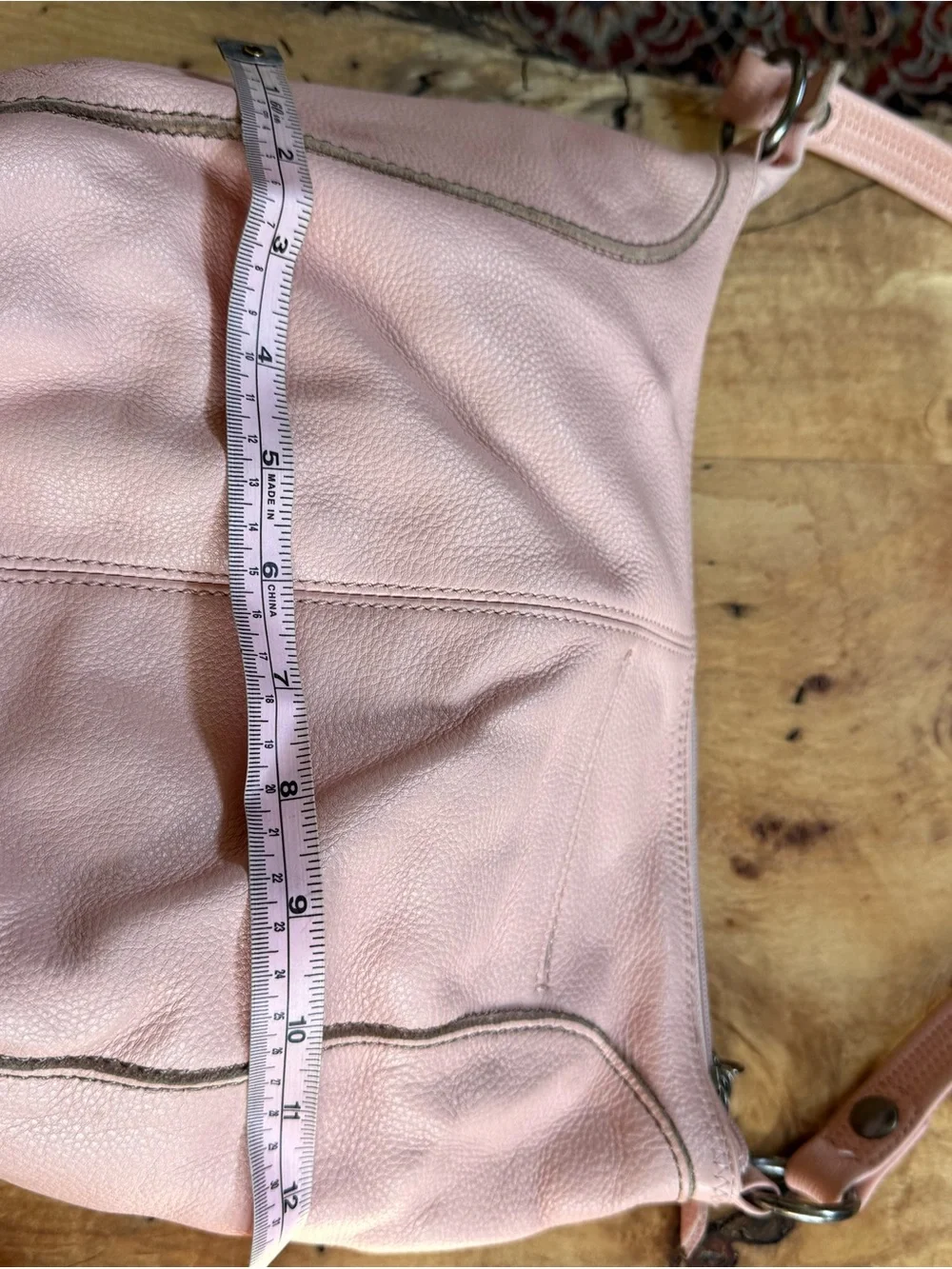 The Sak Pink Pebbled Leather Shoulder Bag
